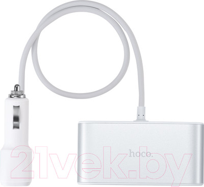 Зарядное устройство автомобильное Hoco Z13 (0.55м, серебристый)