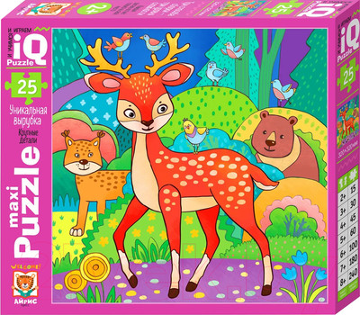 Развивающая игра Айрис-пресс IQ Макси. Олень в лесу 2+ / 9785811282258 (25эл)