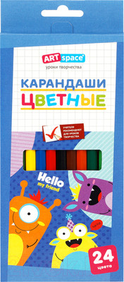 Набор цветных карандашей ArtSpace Монстрики / CP_41032 (24цв)