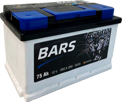 Автомобильный аккумулятор BARS 75 R низкий / 075 12 20 02 0141 05 06 0 L (75 А/ч)