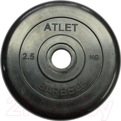 Диск для штанги MB Barbell Atlet d31мм 2.5кг (черный)
