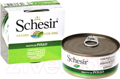 Влажный корм для собак Schesir Chicken fillets (150г)