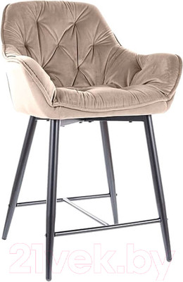 Стул барный Signal Cherry H-2 Velvet (Bluvel 28 бежевый/черный матовый)