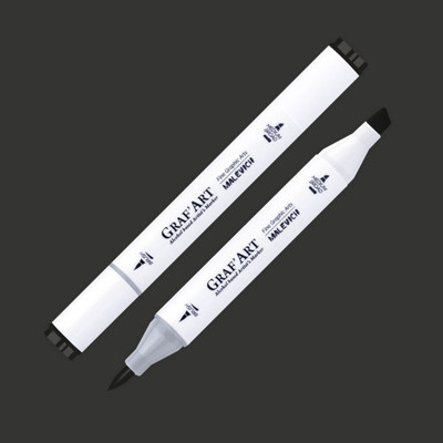 Маркер перманентный Малевичъ GrafArt Brush 190121 (черный)