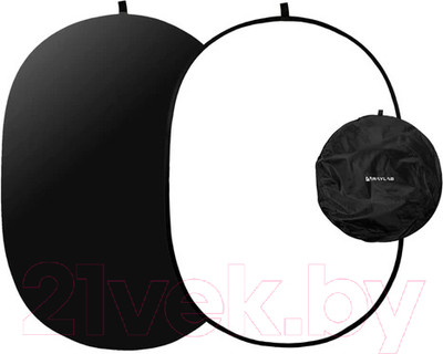 Фон тканевый RayLab RF-12 (1.5x2м, белый/черный)