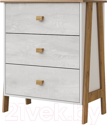 Комод Мебель-КМК Скандинавия 0905.10 (бетон светлый/дуб наварра)