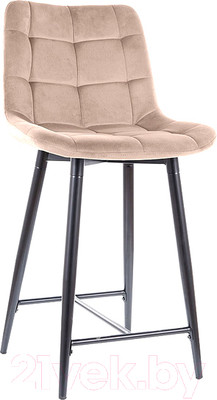 Стул барный Signal Chic H-2 Velvet (Bluvel 28 бежевый/черный матовый)