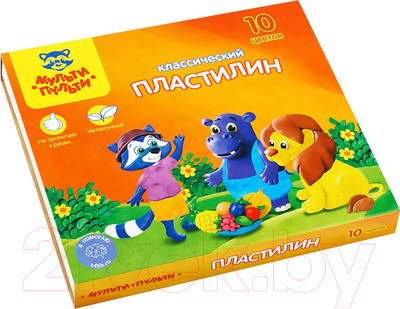 Пластилин Мульти-пульти Приключения Енота / КП_10208 (10цв)