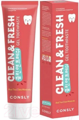 Зубная паста Consly Clean&Fresh С экстрактом красного чая и морскими минералами (105г)