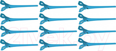 Набор зажимов для волос Dewal CL2416 (12шт, голубой)