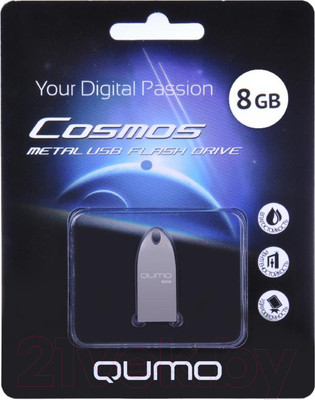 USB flash накопитель Qumo Cosmos Silver 2.0 8GB QM8GUD-Cos / Q19479