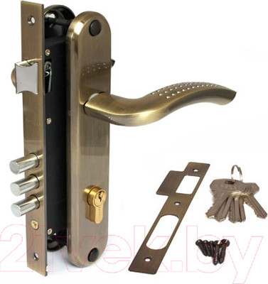 Замок врезной Apecs 2227/60-AB (бронза)
