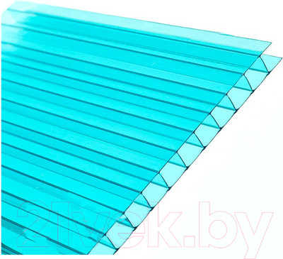 Сотовый поликарбонат TitanPlast Т 2100x6000х6мм 0.77кг/м2 (бирюзовый)