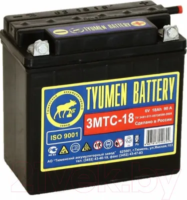 Мотоаккумулятор Tyumen Battery Лидер 3МТС-18 без электролита (00-00001581)