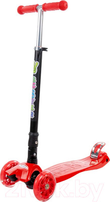 Самокат детский Полесье Со складной ручкой 0072C / 94414 (красный/черный)