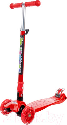 Самокат детский Полесье Со складной ручкой 0072C / 94407 (красный)