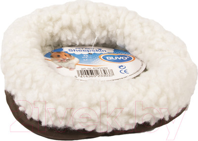 Лежанка для животных Duvo Plus Овчинка / 4745039/DV (бежевый/коричневый)
