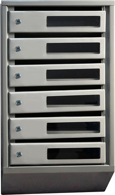 Почтовый ящик Klesto Вертикальный 6 секций (с окошком, с задней стенкой)