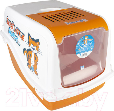 Туалет-домик Duvo Plus Azrael / 13604/DV (оранжевый/белый)