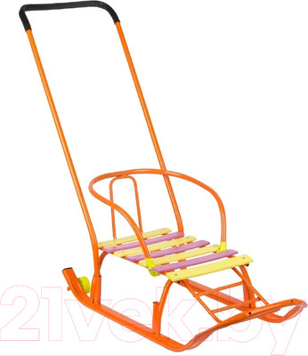 Санки детские GalaXy Мишутка 2 с колесом (оранжевый)
