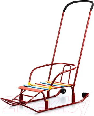 Санки детские GalaXy Мишутка 2 с колесом (красный)