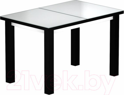 Обеденный стол Васанти Плюс ВС-16 140/180x80М (белый матовый/черный)