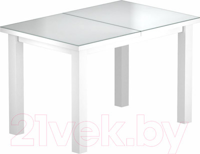 Обеденный стол Васанти Плюс ВС-40 110/150x70М (белый матовый)