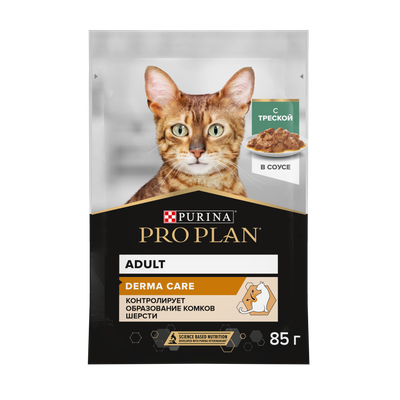 Влажный корм для кошек Pro Plan Nutrisavour Adult Derma Plus треска (85г)