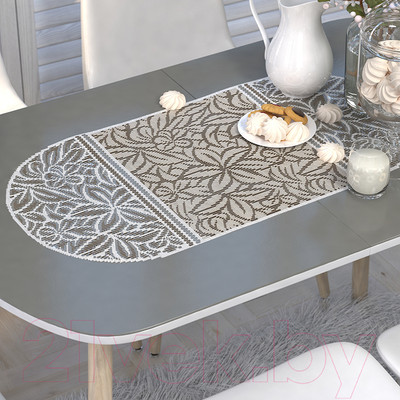 Сервировочная салфетка Лента Д126АБа 75x35 (белый/коричневый)