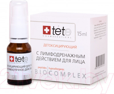 Сыворотка для лица TETe Cosmeceutical Биокомплекс детоксифирующий с лимфодренажным действием (15мл)