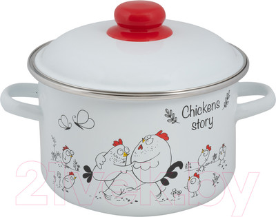 Кастрюля СтальЭмаль Chickens stories 1RD181М