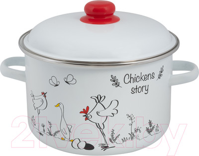 Кастрюля СтальЭмаль Chickens stories 1RD221М