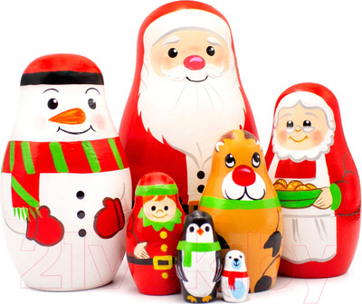 Матрешка сувенирная Брестская Фабрика Сувениров Рождественские русские матрешки для детей / 7320