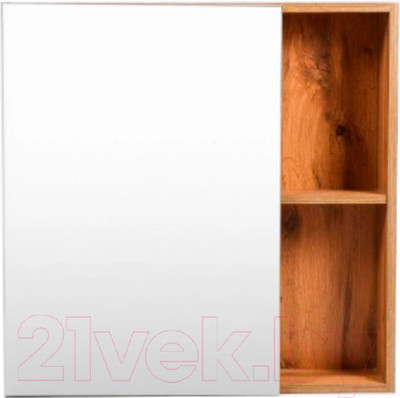 Шкаф с зеркалом для ванной Viant Бостон 60 / VBOS60-ZSH