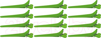 Набор зажимов для волос Dewal CL2415 (12шт, зеленый)