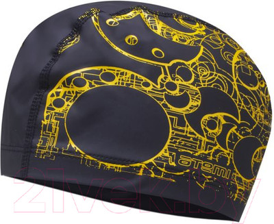 Шапочка для плавания Atemi PU 303 (черный/золото)
