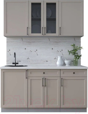 Кухонный гарнитур Interline Тренд 1.6А (луна/луна/бискайская сосна)