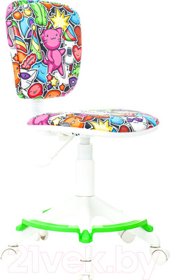 Кресло детское Бюрократ CH-W204/F (мультиколор маскарад/пластик белый)