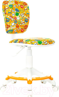 Кресло детское Бюрократ CH-W204/F (оранжевый бэнг/пластик белый)