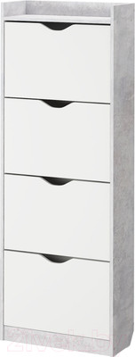 Тумба для обуви Аквилон ШО-64Б (белое сияние/цемент светлый)