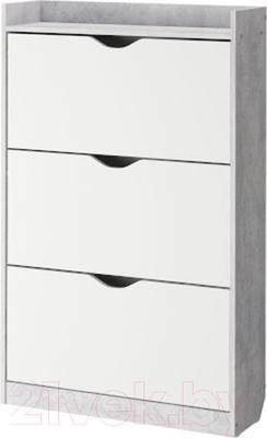 Тумба для обуви Аквилон ШО-83Б (белое сияние/цемент светлый)