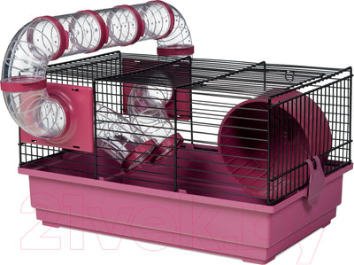Клетка для грызунов Voltrega 001915N/bordo (с туннелем)