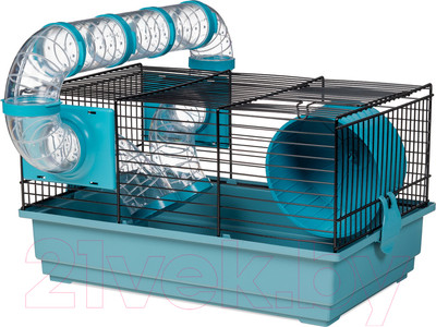 Клетка для грызунов Voltrega 001915N/blue (с туннелем)