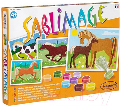 Набор для творчества SentoSphere Песочные картинки. Лошади / 887