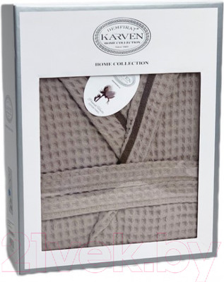 Халат Karven Вафельный XL / B1113 v4 (Lila/темно-бежевый)