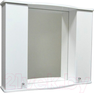 Шкаф с зеркалом для ванной Гамма 08м (белый)