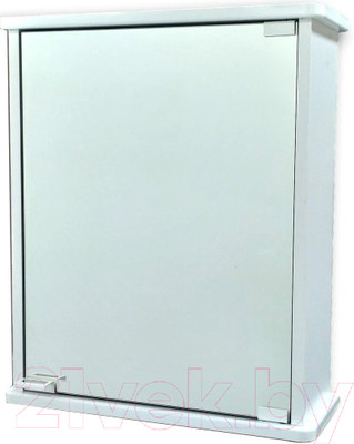 Шкаф с зеркалом для ванной Гамма 13м (белый, правый)