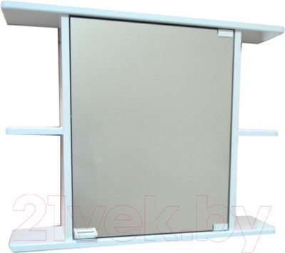 Шкаф с зеркалом для ванной Гамма 15м (белый, правый)