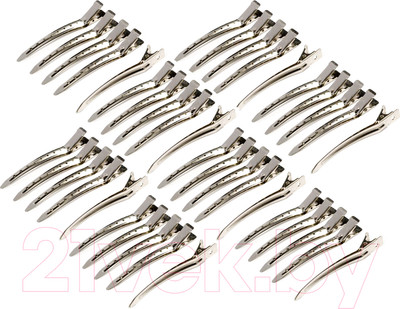 Набор зажимов для волос Dewal CL239 (50шт, серебристый)