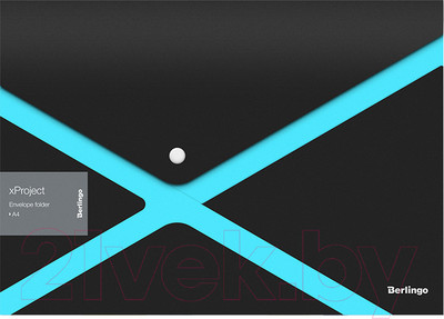 Папка-конверт Berlingo xProject / EFb_A4231 (черный/голубой)